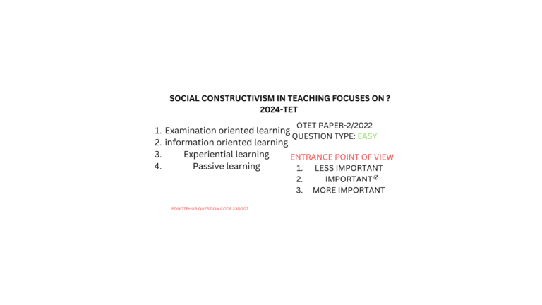 SOCIAL CONSTRUCTIVISM IN TEACHING FOCUSES ON ? 2024-TET